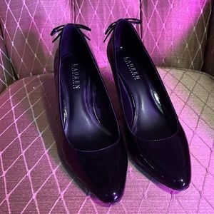 Black bow Ralph Lauren heels